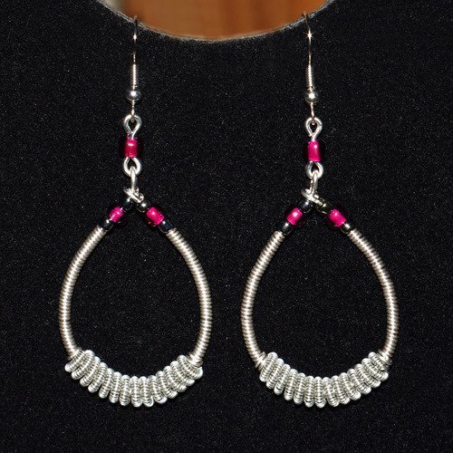 Boucles d'oreilles wire wrapped plaquées argent