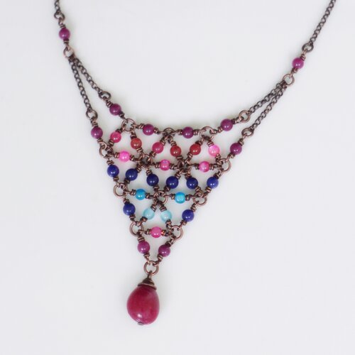 Collier court / chainmaille collier / bijoux en cuivre / bijoux faits main