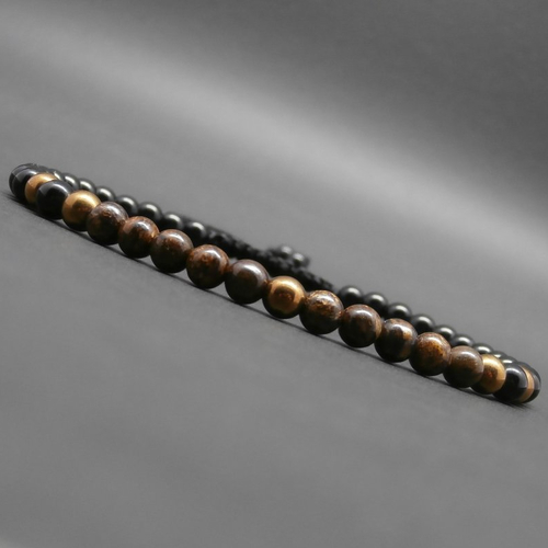 Bracelet fin homme/femme, minimaliste, pierres gemmes, onyx, bronzite, hématite cuivrée ø 4 mm r80