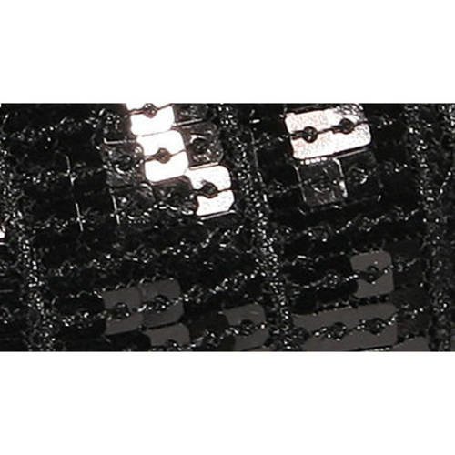 Galon paillettes sequins carrés 5 rangs 22 mm - 14 noir / 1 m