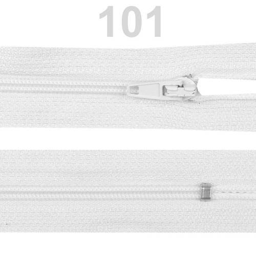 Fermeture éclair non séparable 14 cm - nylon maille 3 mm / blanc 101 