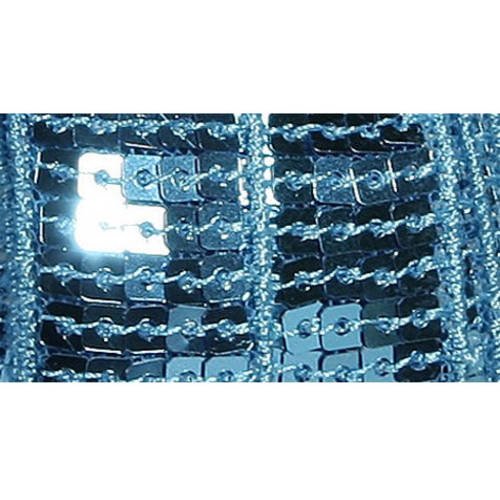 Galon paillettes sequins carrés 11 rangs 40 mm - 05 turquoise / 1 m