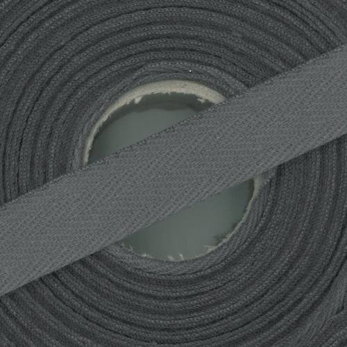 Ruban sangle sergé coton largeur 14 mm anthracite n° 38 / 1 m 