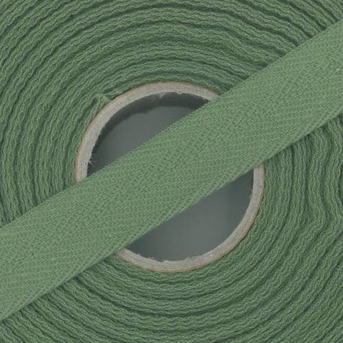 Ruban sangle sergé coton largeur 14 mm vert mousse n° 16 / 1 m 