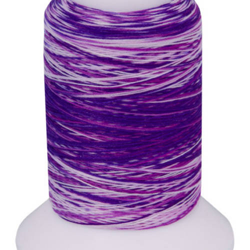 Fil mousse woolly nylon, mini-king spécial surjeteuse 1 000m / multicolore va106 violet-blanc 