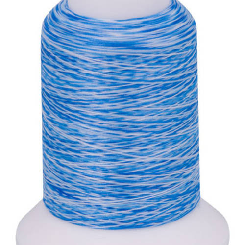 Fil mousse woolly nylon, mini-king spécial surjeteuse 1 000m / multicolore va103 bleu-blanc 