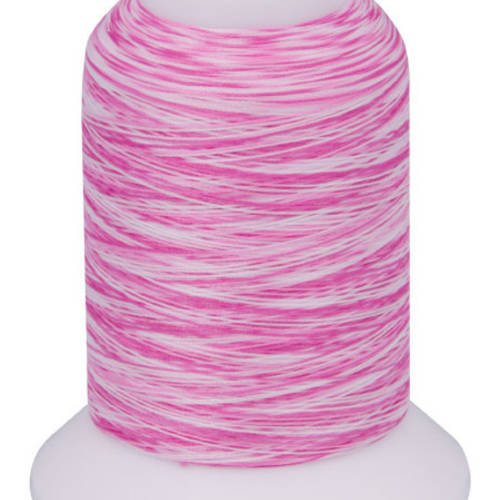 Fil mousse woolly nylon, mini-king spécial surjeteuse 1 000m / multicolore va102 rosé-blanc 