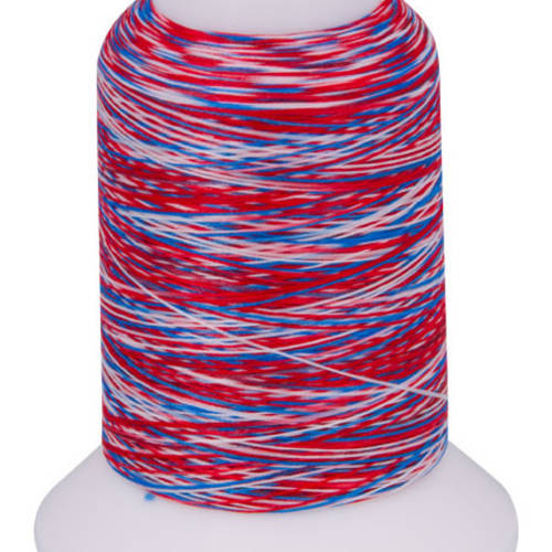 Fil mousse woolly nylon, mini-king spécial surjeteuse 1 000m / multicolore va105 bleu-blanc-rouge 