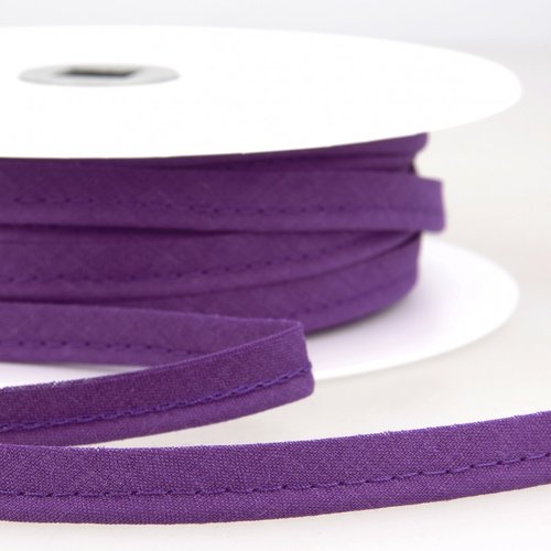 Passepoil poly-coton 10mm mèche 3mm - 96 violet foncé / 1 m