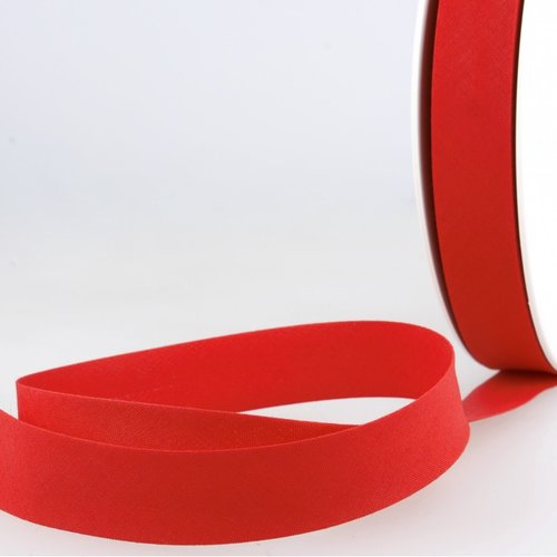 Biais poly-coton 20 mm - 08 rouge / 1 m 