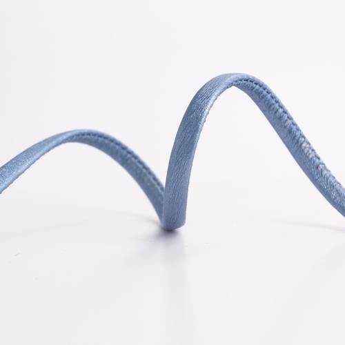 Morceau de 0.75m : cordon simili cuir métallisé 5mm - coloris bleu 8473