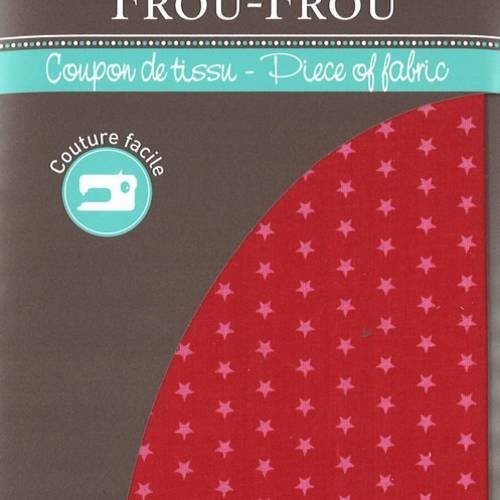 Tissu frou-frou 100 % coton - etoiles rubis éclatant 108 / coupon 45x55 cm 