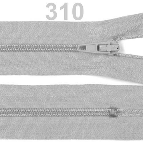 Fermeture éclair non séparable 25 cm - nylon maille 3 mm / gris vaporeux 310 