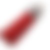 Pompon franges simili cuir 40 mm / coloris rouge 3 