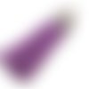 Pompon franges simili cuir 40 mm / coloris violet 1 