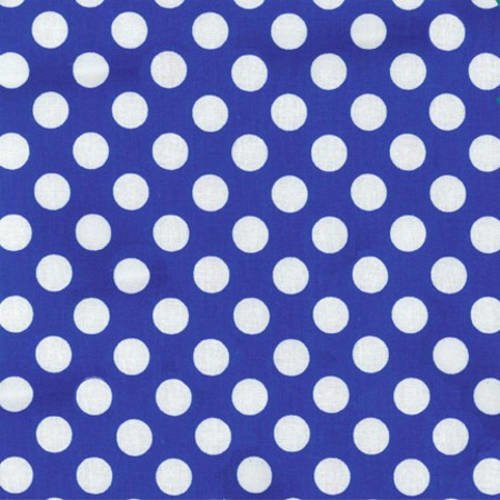 Tissu patchwork michael miller cx1492-roya-d : ta dot royal bleu/pois blanc - coupon 50 x 55 cm 