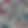 Tissu liberty® motif asaka rose-turquoise-vert 4159d / 10 cm