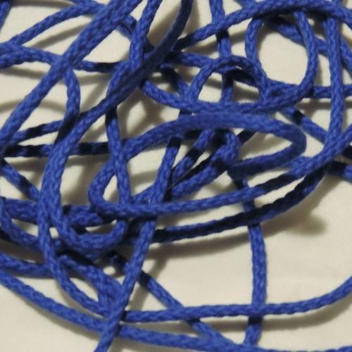 Cordon coton grand teint 4mm - coloris bleu roy 6 / 1 m 