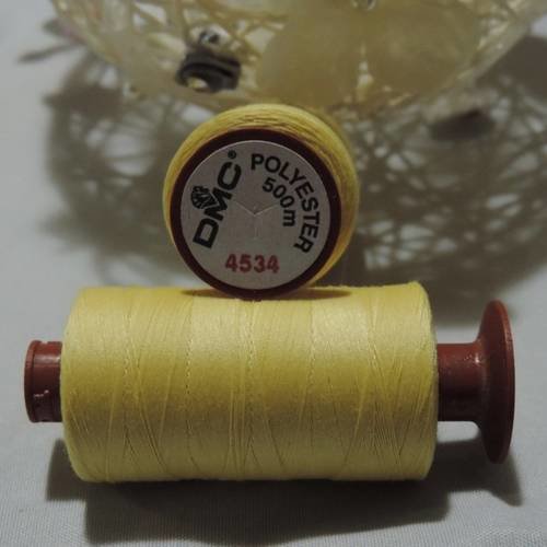 Fil à coudre tous textiles spécial machine dmc 500m / jaune clair 1034-4534 