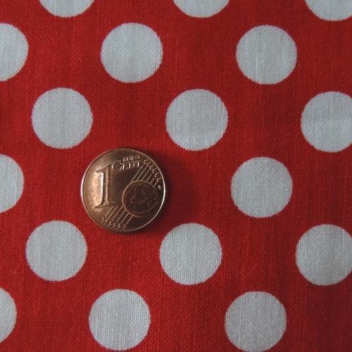 Tissu patchwork michael miller cx1492-redx-d : ta dot rouge/pois blanc - coupon 50 x 55 cm 