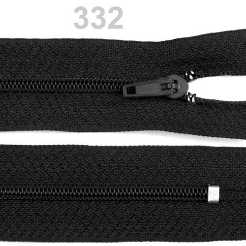 Fermeture éclair non séparable 40 cm - nylon maille 3 mm / 332 noir