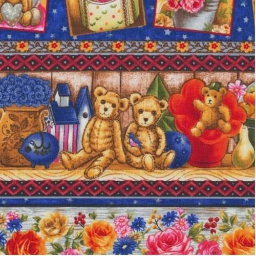 Tissu patchwork fabri-quilt - buddy bears 22241 - coupon 50 x 55 cm 