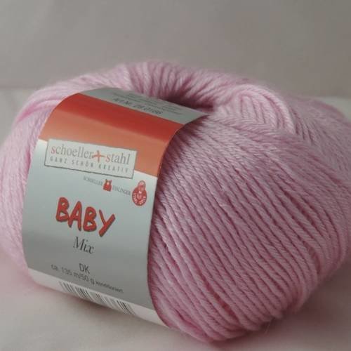 Laine à crocheter ou tricoter spécial layette baby mix - rose n° 5