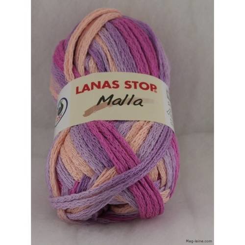 Fil à tricoter pour écharpe lanas stop rose - lot de 2 pelotes pour 1 écharpe