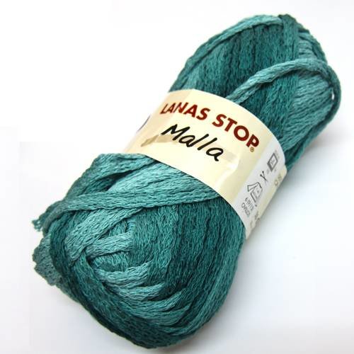 Fil à tricoter pour écharpe lanas stop vert - lot de 2 pelotes pour 1 écharpe