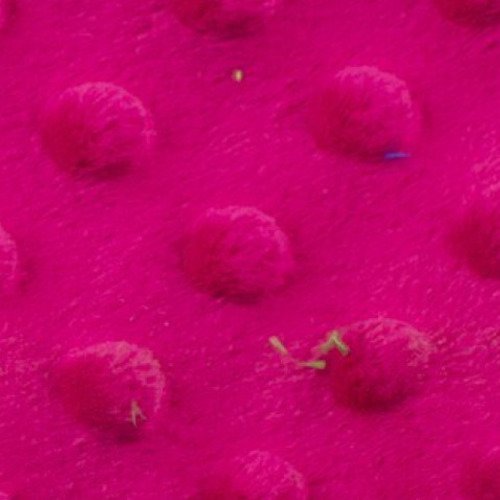 Tissu velours minky pois - coloris rose fuschia / 50 cm