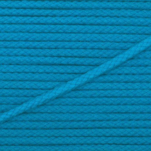 Morceau de 88cm : cordon coton mixte ø 5mm - 536 turquoise