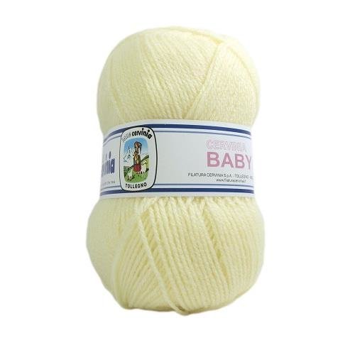 Pelote de fil à crocheter ou tricoter spécial layette cervinia baby / 204 jaune