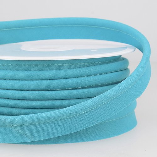 Passepoil poly-coton 18mm mèche 5mm - 20 bleu turquoise / 1 m 