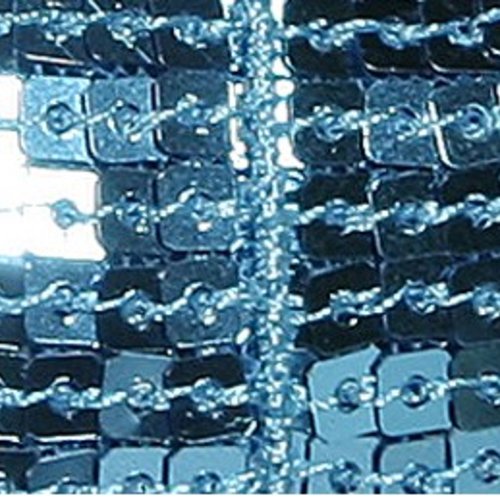 Morceau de 1.70m : galon paillettes sequins carrés 5 rangs 22 mm - turquoise n°05