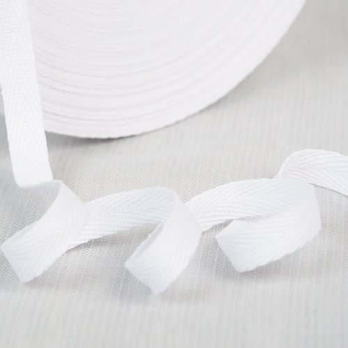 Ruban sangle sergé coton largeur 11 mm - 01 blanc / 1m