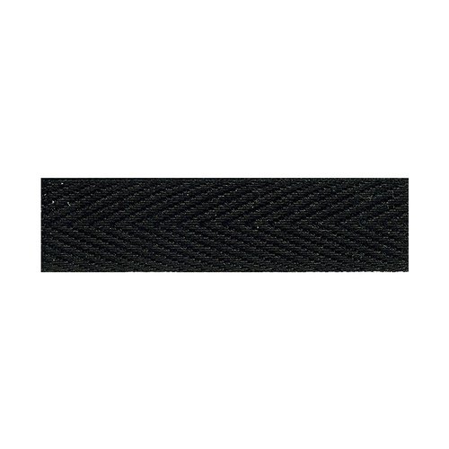 Ruban sangle sergé polyester largeur 25 mm - 14 noir / 1 m