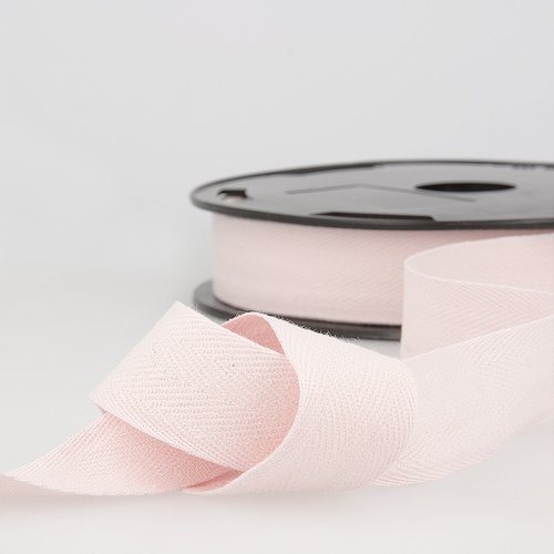 Ruban sangle sergé coton largeur 11 mm - 75 rose poudre / 1 m