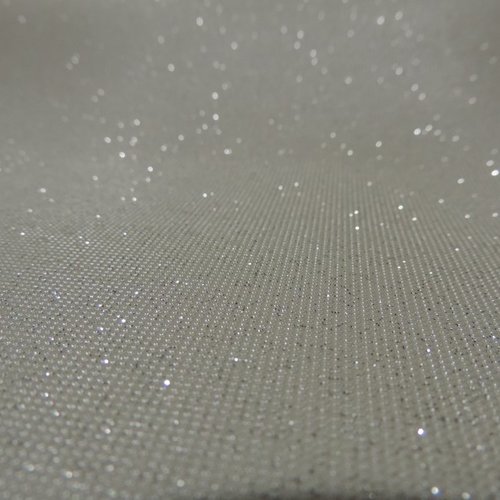 2nd choix marques de plis + taches : morceau de 50 cm simili cuir skaï souple pailleté swaro blanc