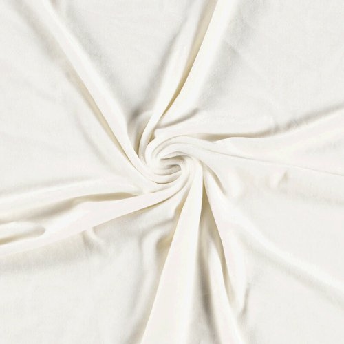 Tissu velours minky lisse oeko tex - coloris blanc / 50 cm