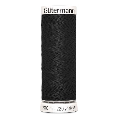 Fil à coudre tous textiles gutermann 200m / 000 noir