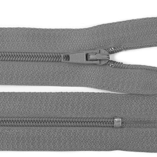 Fermeture éclair non séparable 25 cm - nylon maille 3 mm / gris moyen v193