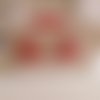 #41 boucles d'oreilles perles miyuki rouge et grise