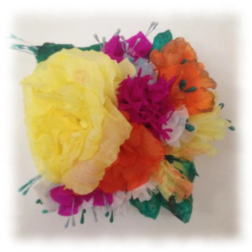 Composition florale papier "peps" decoration fleurs, tableau floral, creation papier , collage arts graphiques