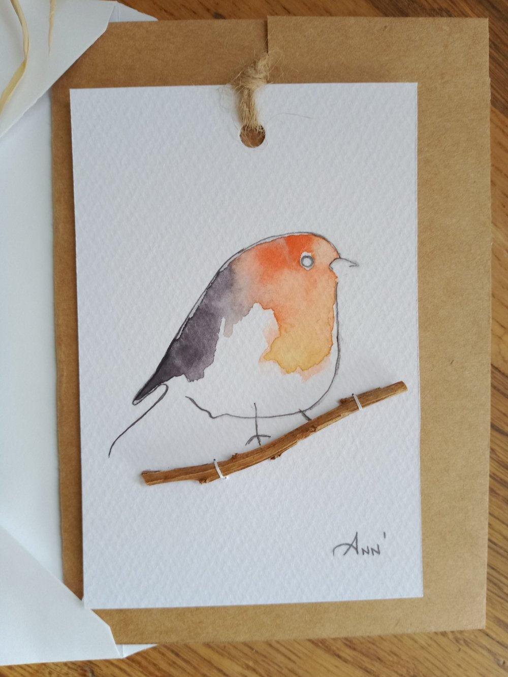 2 En 1 Carte Aquarelle Rouge Gorge Livraison Gratuite Un Grand Marche