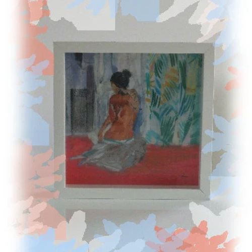 Collage tableau " paper woman" (livré sans le cadre blanc) , collage, arts graphique tableau, dessin femme, photomontage, affiche, poster
