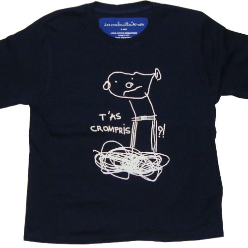 Tee-shirt enfant "t'as crompris ?!" 4 ans ou 6 ans 100% coton bio