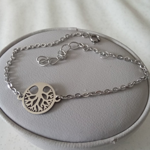 Bracelet inox arbre de vie, idée cadeau anniversaire noel fete des meres