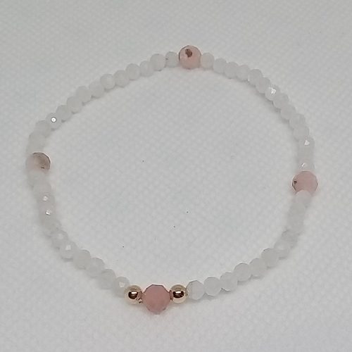 Bracelet opale rose et pierre de lune
