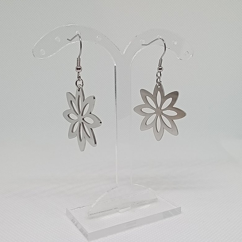 Boucles d’oreilles fleur en acier inoxydable