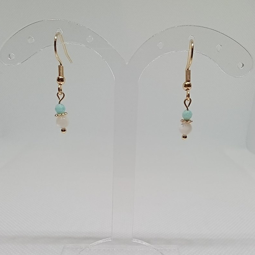 Boucles d’oreilles nacre et amazonite